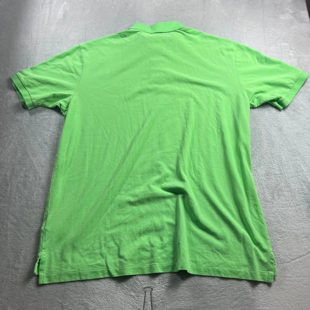 Polo Ralph Lauren Mens 2XLT Lime Green Orange Pony Short Sleeve Mesh Polo Shirt